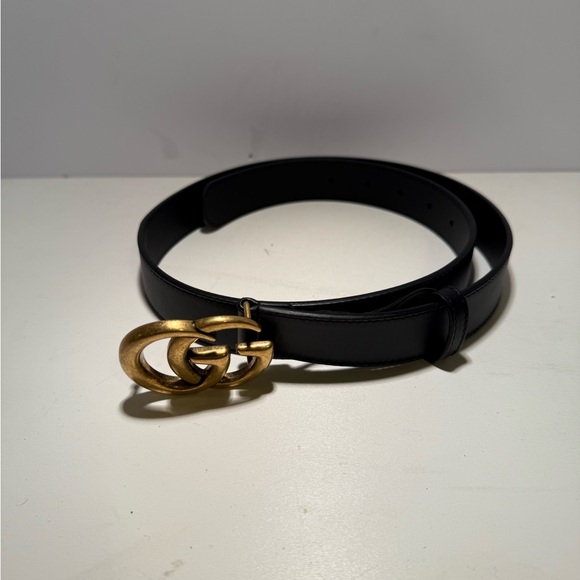 Gucci Accessories - Gucci Black Belt with Gold Buckle